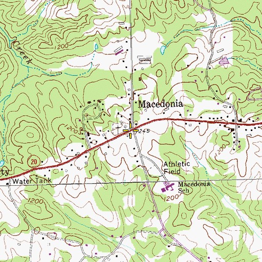 Topographic Map of Macedonia, GA