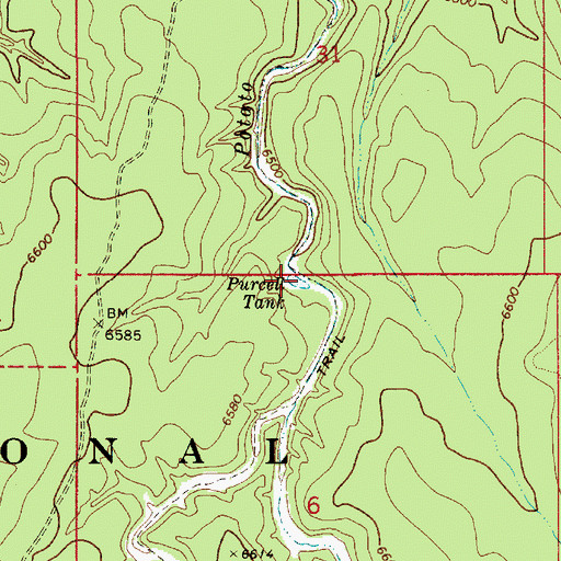 Topographic Map of Purcell Tank, AZ
