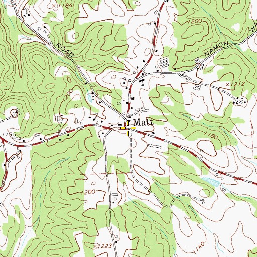 Topographic Map of Matt, GA