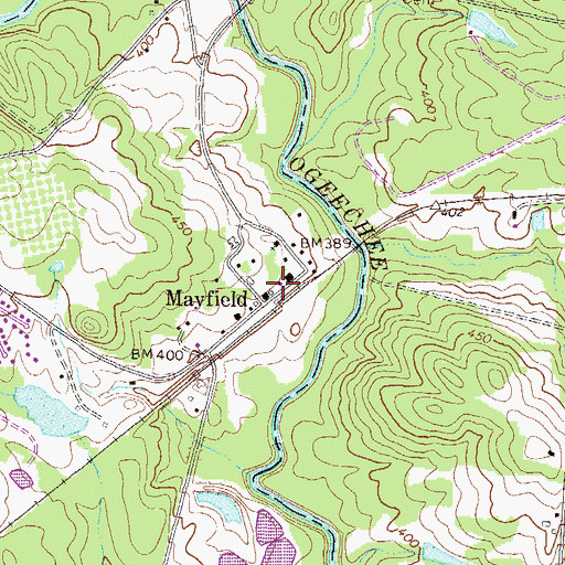 Topographic Map of Mayfield, GA