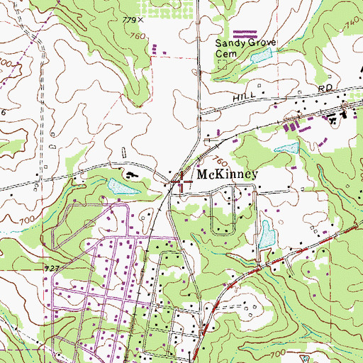 Topographic Map of McKinney, GA