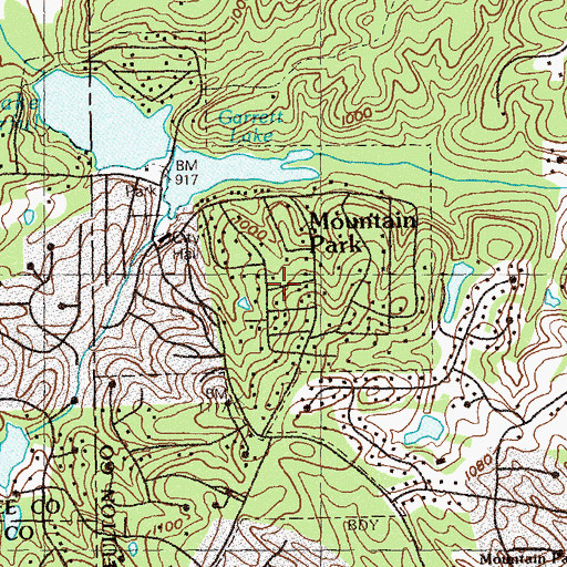 Topographic Map of Mountain Park, GA