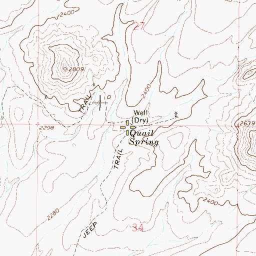 Topographic Map of Quail Spring, AZ