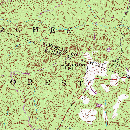 Topographic Map of Norton Hill, GA