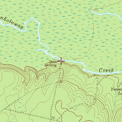 Topographic Map of Oxlot Landing, GA