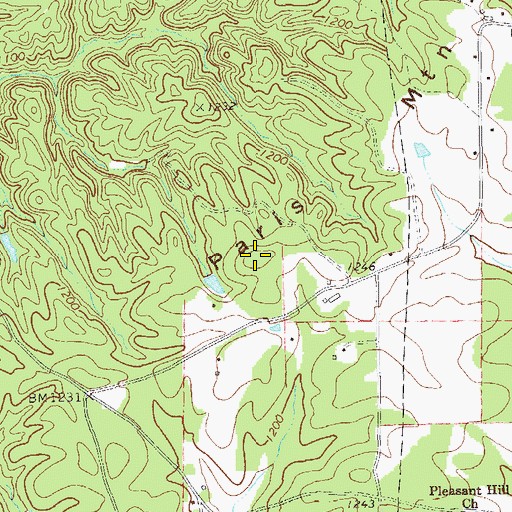 Topographic Map of Paris Mountain, GA