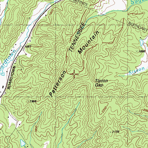 Topographic Map of Patterson Mountain, GA
