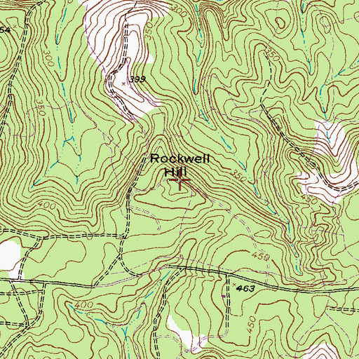 Topographic Map of Rockwell Hill, GA