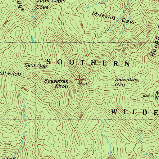 Topographic Map of Sassafras Knob, GA