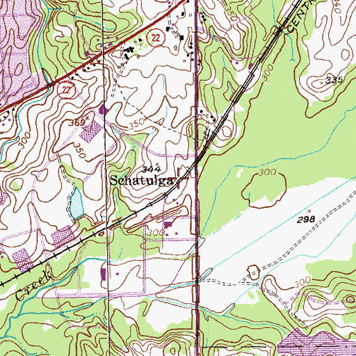 Topographic Map of Schatulga, GA