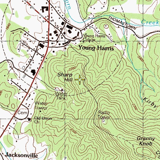 Topographic Map of Sharp Hill, GA