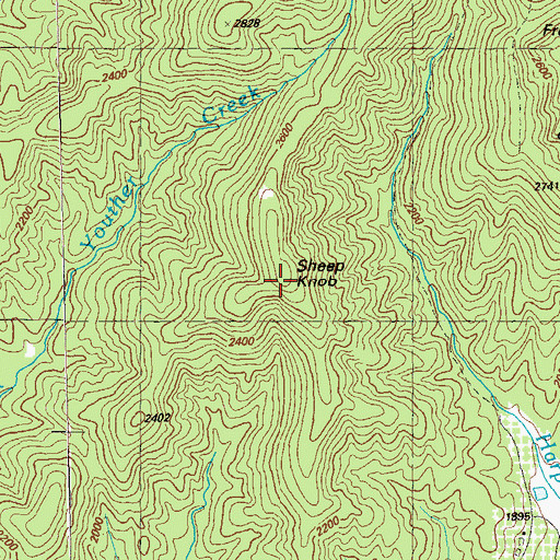 Topographic Map of Sheep Knob, GA