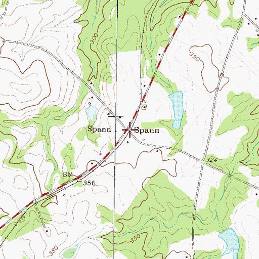 Topographic Map of Spann, GA