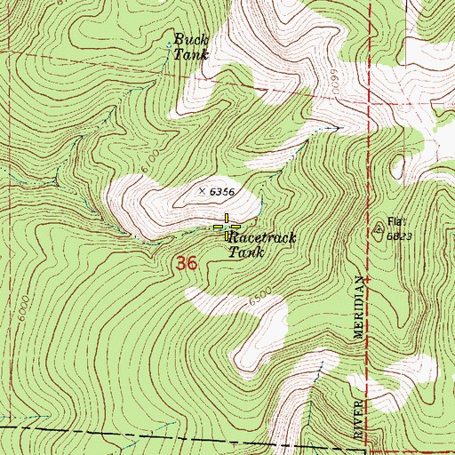 Topographic Map of Racetrack Tank, AZ