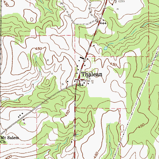 Topographic Map of Thalean, GA