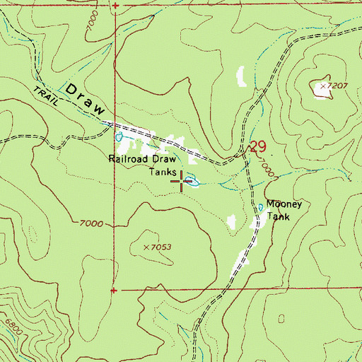 Topographic Map of Railroad Draw Tanks, AZ
