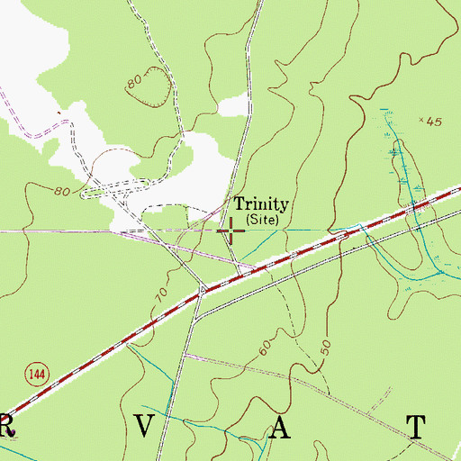 Topographic Map of Trinity, GA