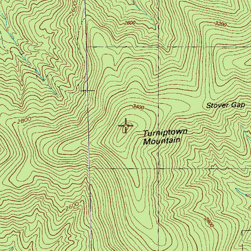Topographic Map of Turniptown Mountain, GA