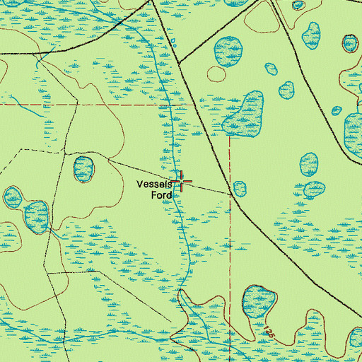 Topographic Map of Vessels Ford, GA