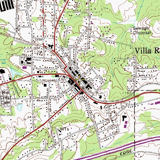 Topographic Map of Villa Rica, GA