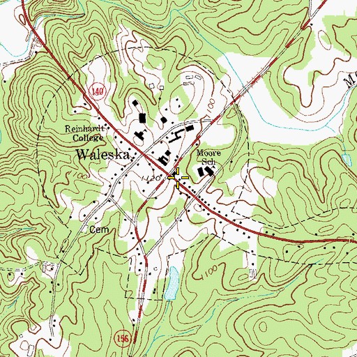 Topographic Map of Waleska, GA