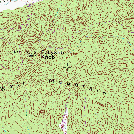 Topographic Map of Wall Mountain, GA