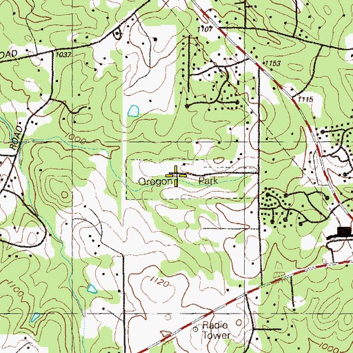 Topographic Map of Oregon Park, GA