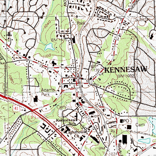 Topographic Map of Big Shanty Museum, GA