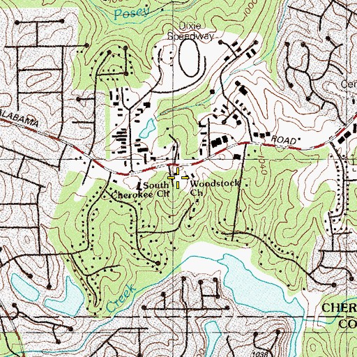 Topographic Map of Woodstock Church, GA