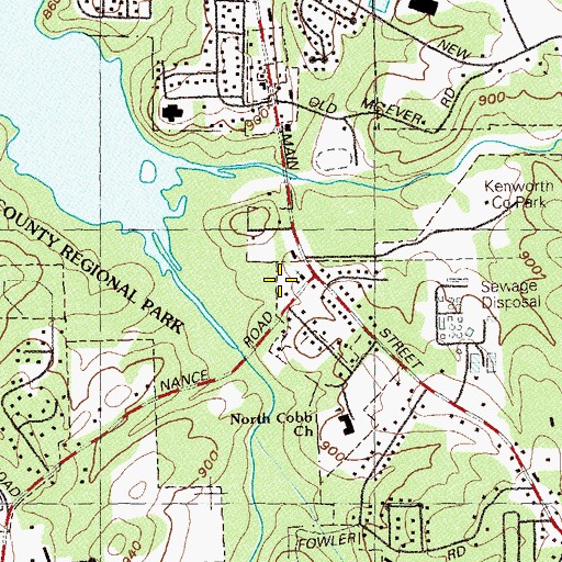 Topographic Map of Church of God of Prophecy, GA