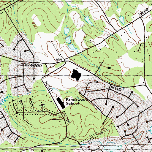 Topographic Map of Brookwood High School, GA