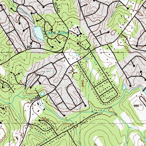Topographic Map of Brookwood Baptist Church, GA