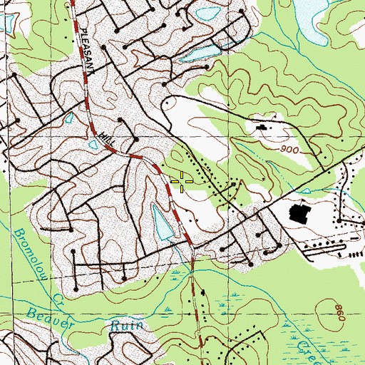 Topographic Map of Sweetwater Memorial Chapel, GA