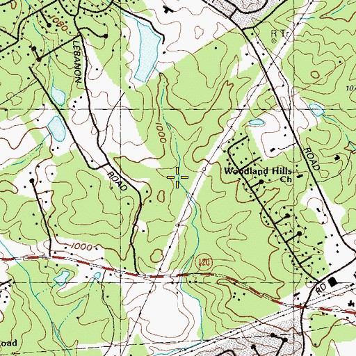 Topographic Map of Woodland Hills Assembly of God Church, GA