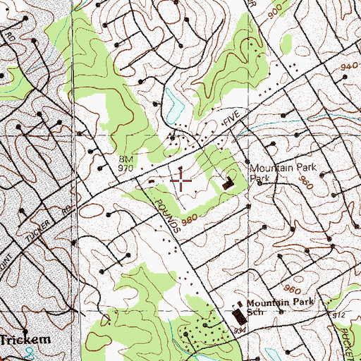 Topographic Map of Mountain Park Park, GA