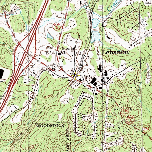 Topographic Map of Toonigh Baptist Church, GA