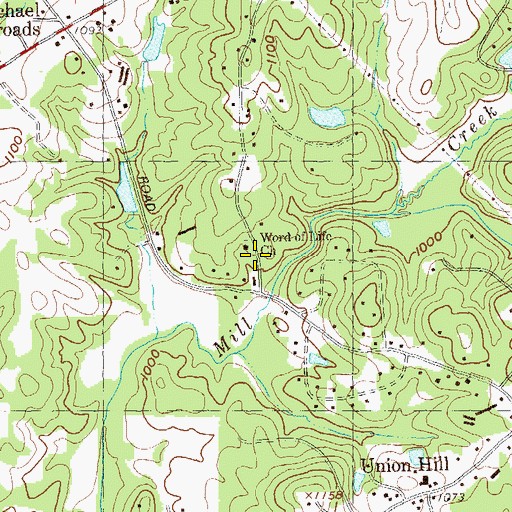 Topographic Map of Word of Life Church, GA