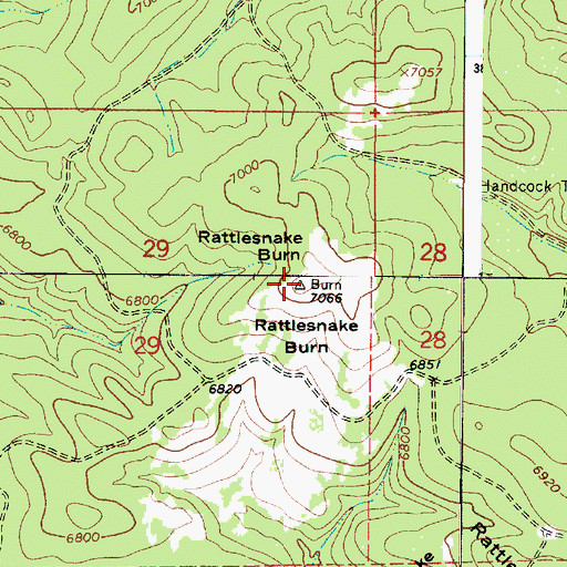 Topographic Map of Rattlesnake Burn, AZ