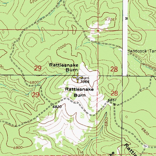 Topographic Map of Rattlesnake Burn, AZ