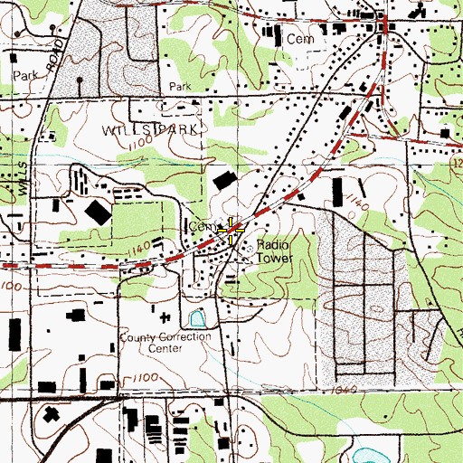 Topographic Map of Tabernacle Baptist Church, GA