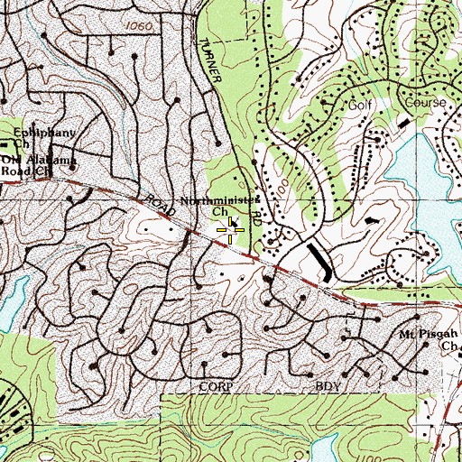 Topographic Map of Northminster Church, GA