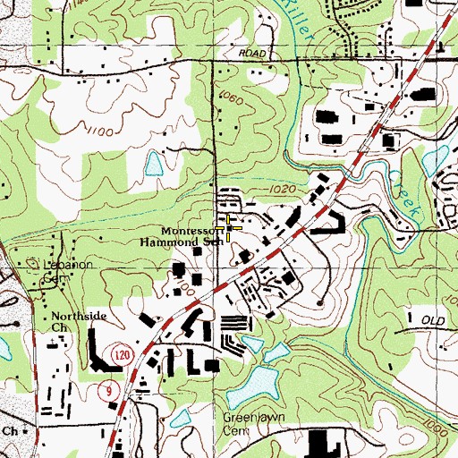 Topographic Map of Montessori School of Roswell, GA