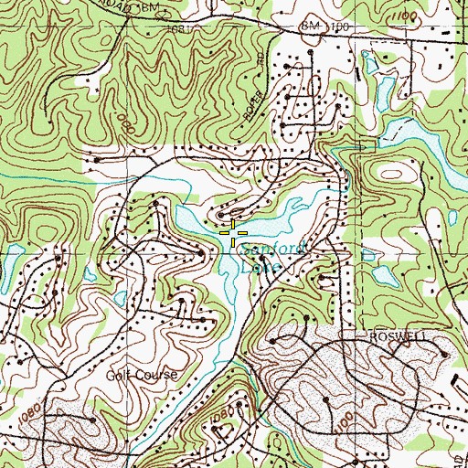 Topographic Map of Sanford Lake, GA