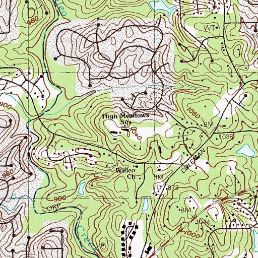 Topographic Map of High Meadows School, GA