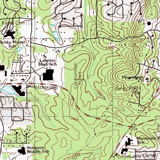 Topographic Map of Carl Harrison Park, GA