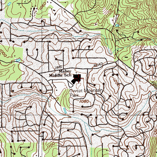 Topographic Map of Mabry Middle School, GA