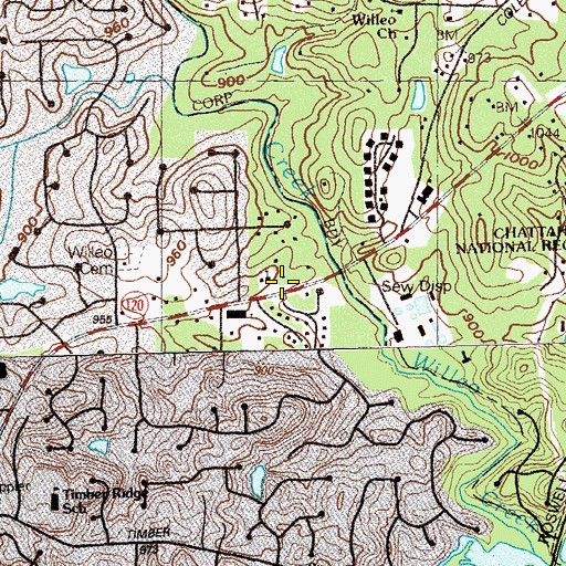 Topographic Map of Primitive Baptist Church, GA