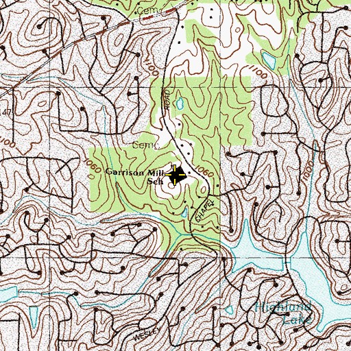 Topographic Map of Garrison Mill Elementary School, GA