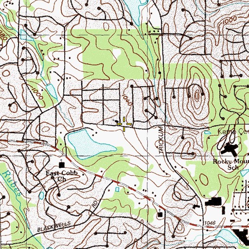 Topographic Map of Bible Baptist Church, GA