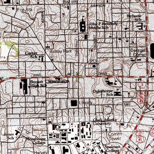 Topographic Map of Grace Covenant Baptist Church, GA